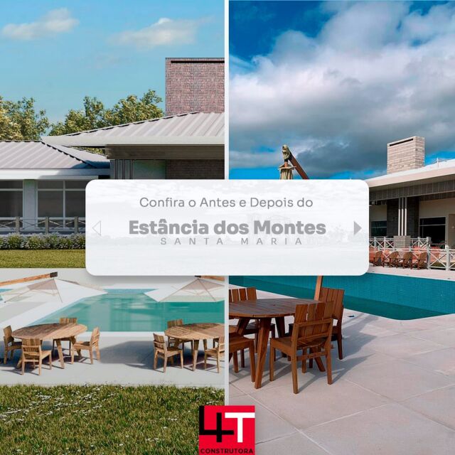 Confira este antes e depois do Empreendimento Estância dos Montes!

Entregando com qualidade e compromisso!

A obra contou com execução do Clube, sendo saunas, piscinas internas e externas, academias, restaurantes, espaços internos e externos, quadras esportivas, ambientes aconchegantes com lareira e áreas de lazer com vistas privilegiadas!

A execução desses espaços conta com uma área total de aproximadamente 2.020m².

#4tconstrutora