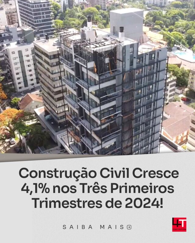 Construcão Civil cresce 4.1% nos três primeiros trimestres de 2024

O ritmo de atividades da Construção Civil segue forte. Nos três primeiros trimestres de 2024 o setor cresceu 4,1% em relação a igual período do ano anterior. No 3° trimestre deste ano, a alta foi de 5,7% em relação ao 3° trimestre de 2023. Considerando o período de 12 meses encerrados em setembro, comparado com os 12 meses imediatamente anteriores, o incremento das atividades foi de 3,3% Estes números são melhores do que os registrados pela economia nacional, conforme os resultados das Contas Nacionais Trimestrais divulgadas pelo Instituto Brasileiro de Geografia e Estatística
(IBGE).

No 3° trimestre de 2024, em relação ao trimestre imediatamente anterior, a Construção Civil registrou queda de 1,7%. Nessa base de comparação o recuo do setor foi o maior entre todos os demais setores de atividade. Um dos fatores que pode ter contribuído para este resultado é o menor ritmo do segmento de infraestrutura, em função do fim do ciclo de algumas obras relacionadas às eleições municipais”, afirma a economista da CBIC, leda Vasconcelos.

A economia brasileira cresceu 0,9% no 3° trimestre de 2024 em relação ao 2° trimestre, resultado que ficou um pouco acima das expectativas de mercado, que apontavam incremento de cerca de 0,8% em seu Produto Interno Bruto (PIB). Neste período a Agropecuária recuou 0,9%, a Indústria cresceu 0,6% e o Setor de Servicos apresentou alta de 0,9%.

Fonte: Sinduscon-RS

#4tconstrutora #construcao #crescimento