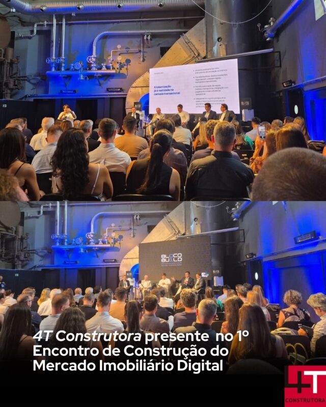 A 4T Construtora presente no 1º Encontro de Construção do Mercado Imobiliário Digital, conectando inovação e o futuro do setor. 🚀

@alexandre.moretto.5 
@netspaces.oficial 
@tijolohub 
@bloco.app